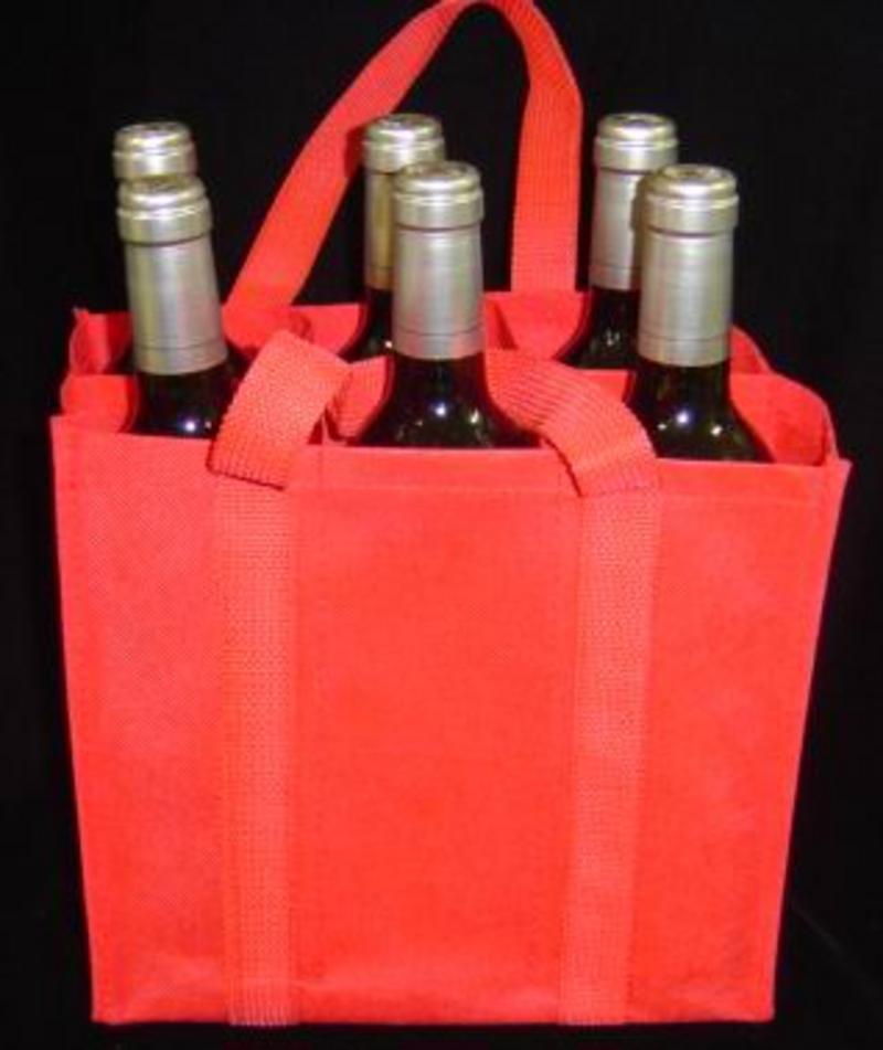 Custom printed PP non-woven wine bag for 6 bottles  image