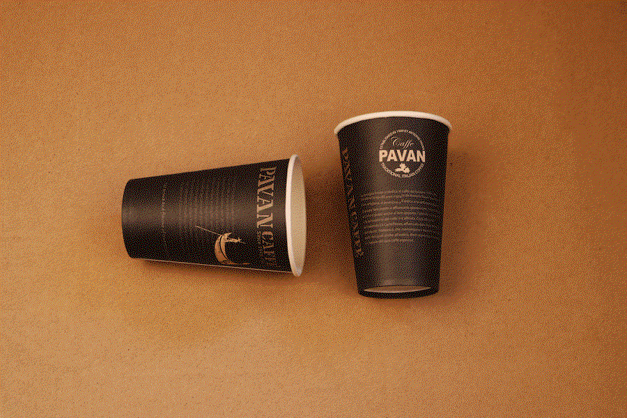 Paper cup 12 oz with custom print and single wall image