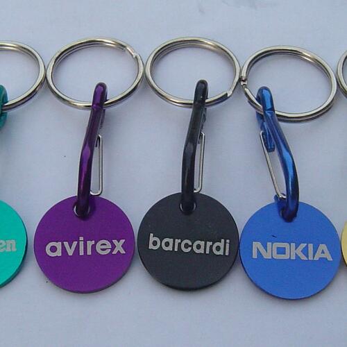Aluminum stamped coin keychain image